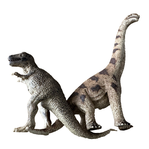 Schleich Dinosaur Brachiosaurus & Tyrannosaurus Rex 2002 Germany Toy Figurine - Picture 1 of 15